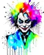 Placeholder: Black and dark Painting Abstract watercolor Draw a rainbow hair joker figure