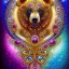 Placeholder: Adorable Happy Bear, glitter gold, extremely detailed fractal, fractal gems, fractal crystals, gold glitter, digital oil painting, detailed art illustration, vibrant, cinematic, ornate, luxury, polished, elegant intricate 8k imperial colors in the style of Josephine Wall, Brian Froud, Thomas Kinkade Modifiers: elegant intricate 8k imperial colors