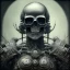 Placeholder: a skeleton warrior wearing samurai armor in hr giger style, steam punk, realistic, made in octane, cinematic, ultra-realistic, extremely detailed octane rendering, 8K, VRAY Super Real ar 2:3, dof photorealistic futuristic 50mm lens hard lighting dark gray tintype photograph, realistic lighting, sepia color