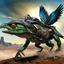 Placeholder: Lucky Stryker, Jet eagle lizard hybrid, biomechanical surrealism,
