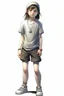 Placeholder: 13 years girl, tomboy dress, realistic style