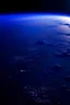 Placeholder: cochinilla mirando asombrado hacia lo alto una planta de suculenta. vista desde un plano americano. con atmosfera espacial, en tonos azules y grises, violetas