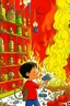 Placeholder: A boy's fantasy picture of a fire detection and extinguishing system