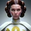 Placeholder: photorealistic princess leia in star wars ,braided hair, hazel iris, illustration on coarse canvas by wlop , ornate and intricate details