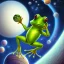 Placeholder: frog in space with several orbs