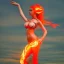 Placeholder: woman made of fire, fire angel, full body portrait, long flowing hair, only wearing bikini made of fire, highly detailed, real life photo, photo quality, extremely detailed, high quality, standing in fire, highly detailed, lots of fire around