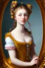 Placeholder: Potrait of young woman as rococo oil panting no rambut as