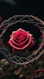 Placeholder: Rose-flower wrapped with barbed-wire, cinematic