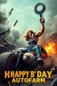 Placeholder: "‘HAPPY B' DAY - AUTOFARM’ is pure 90s chaos! A ripped, grease-drenched mechanic swings a giant spanner, clutching a wild, big-haired bombshell. Bullets fly, explosions blaze, and a battle-scarred Landenhausen Boing drifts through the wreckage. Meanwhile, a cigar-chomping, gun-slinging sheep unleashes total carnage. Chrome logos, neon smoke, and VHS-era adrenaline—action cranked to ELEVEN!" 🔥💥🎬🚗