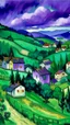 Placeholder: A violet German village painted by Paul Cezanne