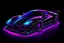 Placeholder: chromatic neon black and purple hypermodern car with a geometric design