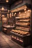 Placeholder: walk-in sweetshop with indian style in perspective with some sweet making experience setup inspired by indian street venders