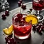 Placeholder: close up of a Cherry Vodka Sour Cocktail, perfect cherry garnish, lemon slice, artistic arrangement, photograph, intricate details, hyperfocused, cinematic lighting, mixology magazine picture