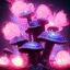 Placeholder: Spherical Frost metal magic armoured pink lightning Mycelium giant blob MUSHROOM flower stars SPACE lANDSCAPE BURNING IN BLUE FLAMES hellfire abyss