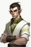 Placeholder: teen handsome half orc with white clothing