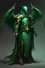 Placeholder: Male Emerald dragonborn draconic cleric robes winged