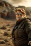 Placeholder: porrait of Erna Solberg making excuses as fat floating harkonen boss on elvated podium in a rocky desert scene from dune, shot on Hasselblad h6d-400c, zeiss prime lens, bokeh like f/0.8, tilt-shift lens 8k, high detail, smooth render, down-light, unreal engine, prize winning