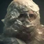 Placeholder: rendered in blender trash bag on his head and crumpled paper as a texture, collage paper and tape, slit - scan photography, high resolution, cinematic, unreal 6, breathtaking detailed