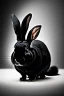 Placeholder: Thick black rabbit. Photograph.