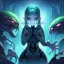 Placeholder: Clear focus, High resolution, Alien Queen, nonhuman face,