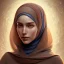 Placeholder: close up portrait of woman in hijab, fine detail, highly intricate, modern surrealism painting, defined cracks and breaks, high-quality, volumetric lighting, 8k, ultrahd, George Grie, Marco Escobedo, Igor Morski,Brian Froud, Howard Lyon, Selina French,