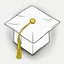 Placeholder: A line drawing of a graduation cap, distinguished by its unique square shape and a central peak. The cap is adorned with a vibrant yellow tassel that stands out against the cap. All of this is set against a clean, white background, which enhances the simplicity and elegance of the drawing.