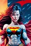 Placeholder: a series of pictures based on DC Comics Superheroes, amazing oil on canvas image of Chyna Laurer