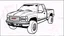 Placeholder: redraw this image of a 1996 GMC sierra extended cab truck, line art with improved quality
