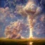 Placeholder: Oil painting of a mushroom cloud