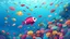 Placeholder: A digital illustration, showcasing a vibrant underwater scene teeming with colorful fish and coral reefs, capturing the beauty of Anguilla's marine life in a whimsical style.