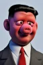 Placeholder: Waist up muppet Portrait, Kim Jong-un muppet doll, black suit, photo studio, red background, unreal engine 5, concept art, art station, god lights, ray tracing, RTX, lumen lighting, ultra detail, volumetric lighting, 3d.