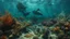 Placeholder: hyperrealistic 4k, sea from the movie aquaman, a lot of sea plants, and, sea animals, underwater