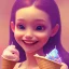 Placeholder: cute, adorable, smiling girl eating ice cream, candies flying all around her, Pixar, disney, cinema lighting, gaming, 8k, magic, love --q 1 --v 4