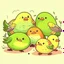 Placeholder: little birds sleeping cartoon