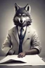 Placeholder: a good humanized wolf who can help in reading a document
