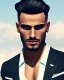 Placeholder: young arab human male, eyes with slick back hair, 8k resolution concept art