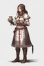 Placeholder: full length, 22-year old female cleric, red bracelet, scale mail