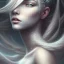 Placeholder: fantasy magic, intricate, sharp focus, illustration, highly detailed, digital painting, concept art, matte, masterpiece head sexy front view black blonde beauty space lady silver carp skin one head blonde nature night