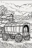 Placeholder: coloring page, hay wagon, cartoon style, thick lines, low detail, no shading