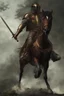 Placeholder: Knight on horseback with a sword casting magic