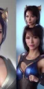 Placeholder: portrait busty and face, kristin kreuk, chun li clothes