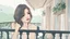 Placeholder: Draw a portrait of a beautiful woman on the balcony, rain