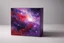 Placeholder: beautiful paintings of purple space on red rectangular box