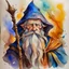 Placeholder: dnd, fantasy, watercolour, large strokes, wizard, gigachad face