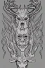 Placeholder: deer god bone head demon lineart color