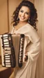 Placeholder: Um Kulthum arab singer smile and standing pose in luxury hotel labi