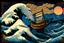 Placeholder: digital painting of the odyssey quest by homer, in the style of hokusai