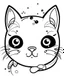 Placeholder: create a 2d black outline, "kawaii anime cat", coloring page, low details design, black contour, coloring page design, coloring page for adults,kawaii cute background, black contour and white space beetween contour, same contour,sketch style, style, minimalist, simple