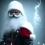 Placeholder: All Black Santa, ghost, wearing high tech mask, white smoke, dark, rage, high definition, ultra 8 k, volumetric lighting, blue fire, fog red rain