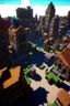 Placeholder: medival minecraft city, many buildings with market in the center